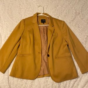 Mustard cotton blazer from the Limited. Size Large
